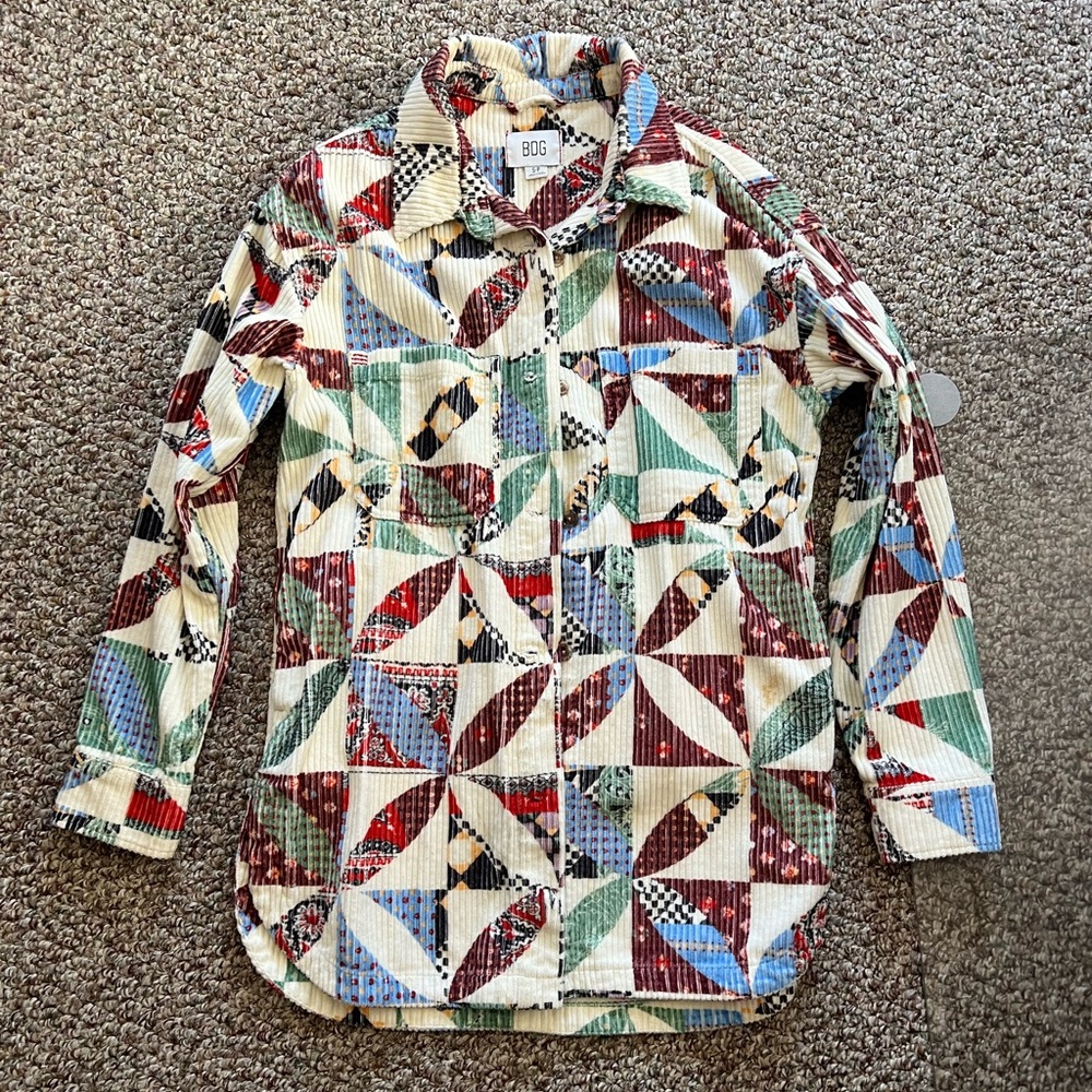 BDG Serena Patchwork Corduroy Shirt Jacket